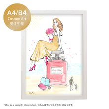 Load image into Gallery viewer, A4/B4 Original Custom Illustration with White Frame
