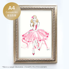 Load image into Gallery viewer, A4 Original Custom Illustration with Gold Frame
